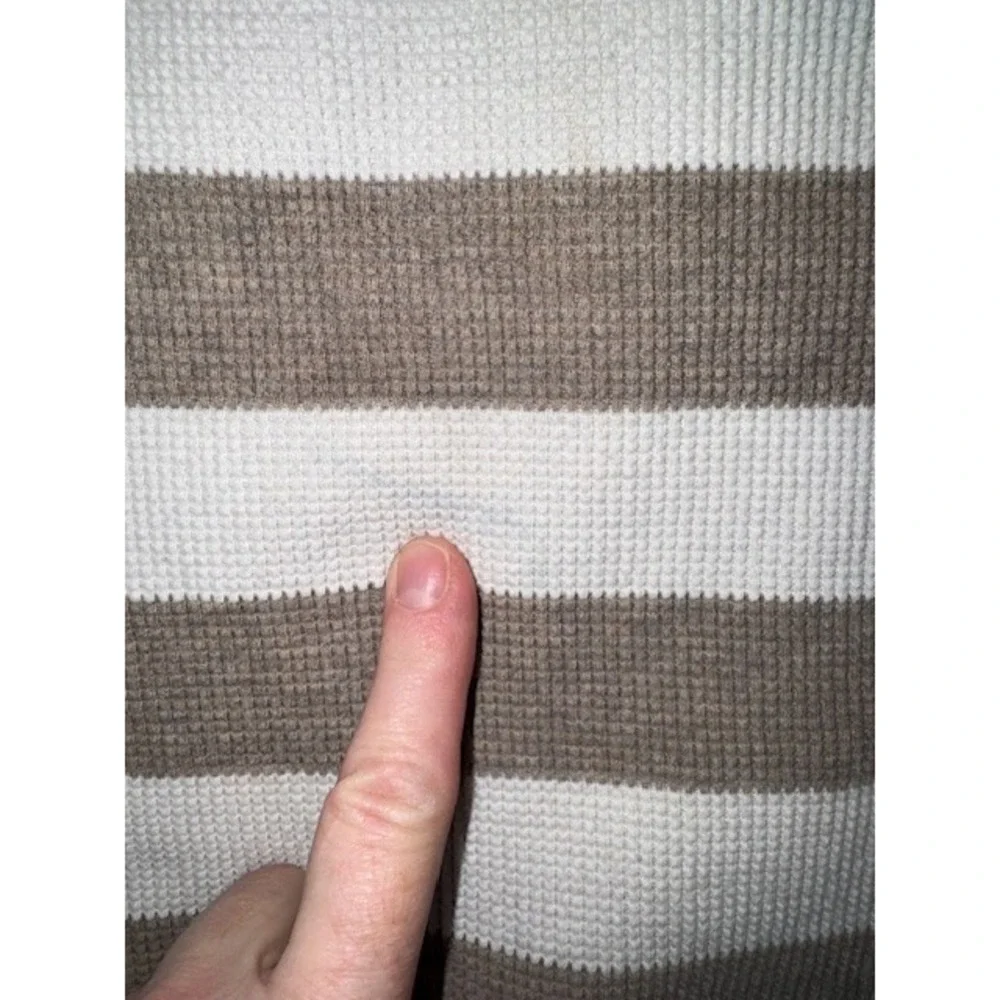 Vintage Y2K‎ Grunge Preppy Hollister Shirt Long Sleeve LRG Waffle Striped Brown